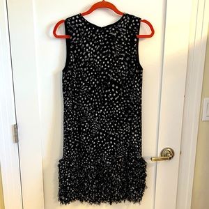 Michael Michael Kors Sleeveless Feather Print Textured Dress